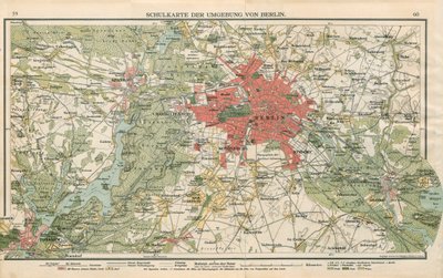 Mapa szkolna okolic Berlina autorstwa Geographische Anstalt von Velhagen und Klasing
