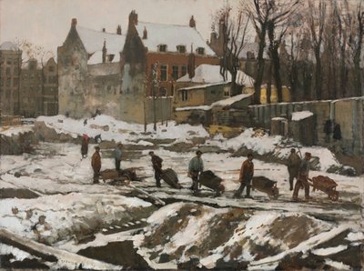 Plac budowy w Amsterdamie, ok. 1902 (olej na tkaninie) autorstwa Georg Hendrik Breitner