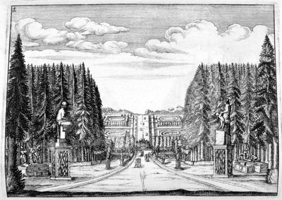 Projekt zamku i ogrodu, 1664 autorstwa Georg Andreas Bockler