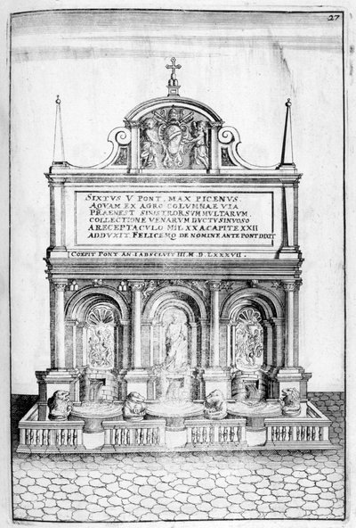 Projekt fontanny, 1664 autorstwa Georg Andreas Bockler