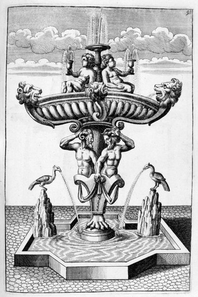 Ozdobny projekt fontanny, 1664 autorstwa Georg Andreas Bockler