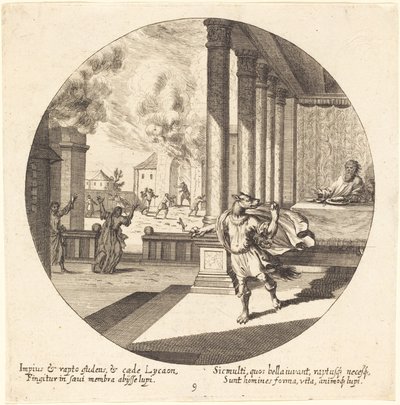 Jowisz zamienia Likaona w wilka autorstwa Georg Andreas Wolfgang the Elder