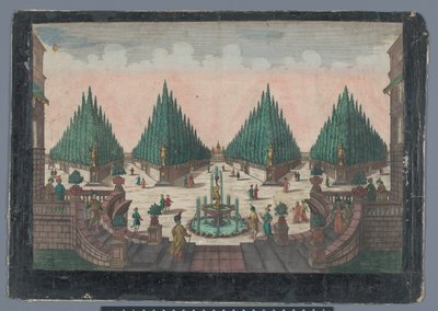 Widok na ogród cyprysowy w Konstantynopolu Prospect des Cypresses Gartens autorstwa Georg Balthasar Probst (possibly)