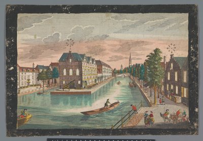 Widok na magazyn De Geer w Delft Prospect des Zeug-Hausses, innerhalb der Stadt Delft (tytuł obiektu) autorstwa Georg Balthasar Probst (possibly)