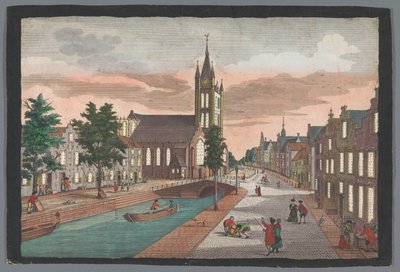 Widok na Stary Kościół w Delft Prospect der Alten Kirche, der Stadt Delft (tytuł na obiekcie) autorstwa Georg Balthasar Probst