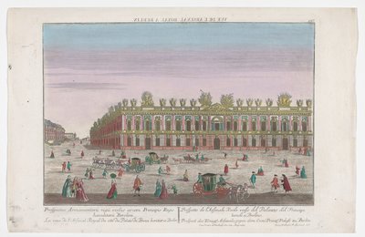 Widok na Zeughaus w Berlinie Prospect des Koenigl. Arsenals, gegen dem Cron.Prinzl. Pałac w Berlinie (tytuł na obiekcie) Berlin (tytuł serii) autorstwa Georg Balthasar Probst