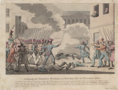 Wybuch rewolucji polskiej w Warszawie w listopadzie 1830 r. autorstwa Georg Benedikt Wunder