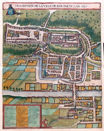 Bar le Duc, Francja - w "Civitates Orbis Terrarum" Georga Brauna, Kolonia 1617 r. autorstwa Georg Braun