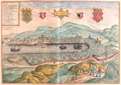 Bergen, Norwegia - w "Civitates Orbis Terrarum" Georga Brauna, Kolonia 1617 r. autorstwa Georg Braun