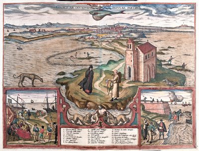 Cadice, Hiszpania - w "Civitates Orbis Terrarum" Georga Brauna, Kolonia 1617 r. autorstwa Georg Braun