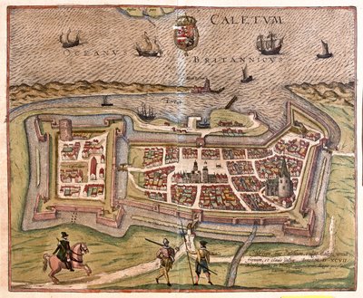 Calais, Francja - w "Civitates Orbis Terrarum" Georga Brauna, Kolonia 1617 r. autorstwa Georg Braun