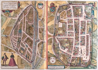 Chartres, Francja, w "Civitates Orbis Terrarum" Georga Brauna, Kolonia 1617, autorstwa Georg Braun