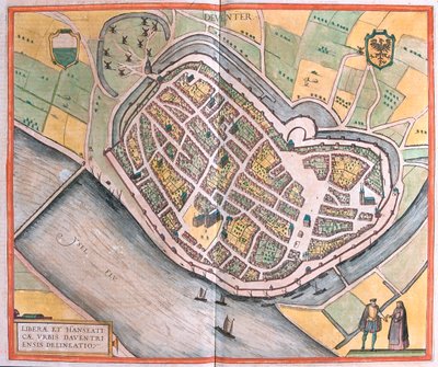 Deventer, Holandia - w "Civitates Orbis Terrarum" Georga Brauna, Kolonia 1617 r. autorstwa Georg Braun