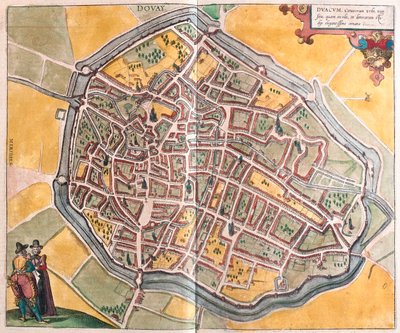 Dovai, Francja, w "Civitates Orbis Terrarum" Georga Brauna, Kolonia 1617 r. autorstwa Georg Braun