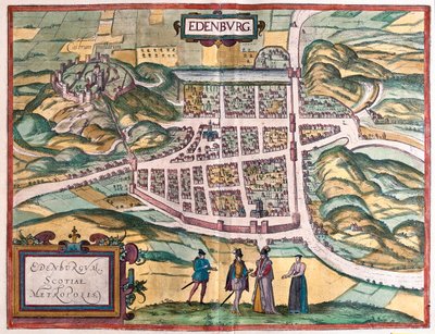Edinburg - Szkocja, w "Civitates Orbis Terrarum" Georga Brauna, Kolonia 1617 r. autorstwa Georg Braun
