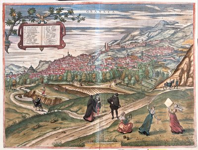 Granada, Hiszpania - w "Civitates Orbis Terrarum" Georga Brauna, Kolonia 1617 r. autorstwa Georg Braun