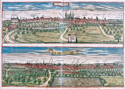 Hildescheim, Niemcy - w "Civitates Orbis Terrarum" Georga Brauna, Kolonia 1617 r. autorstwa Georg Braun
