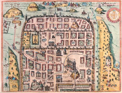 Jerozolima, Izrael - w "Civitates Orbis Terrarum" Georga Brauna, Kolonia 1617 r. autorstwa Georg Braun