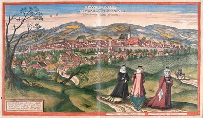 Klauseburg, Cluj, Napoca, Romany - w "Civitates Orbis Terrarum" Georga Brauna, Kolonia 1617 r. autorstwa Georg Braun