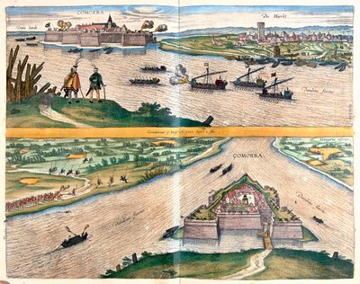 Komoron, Węgry - w "Civitates Orbis Terrarum" Georga Brauna, Kolonia 1617 r. autorstwa Georg Braun