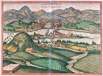 Kostajnica, Chorwacja - w "Civitates Orbis Terrarum" Georga Brauna, Kolonia 1617 r. autorstwa Georg Braun