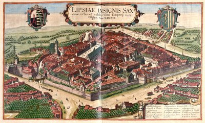 Lipsk (Lipsia), Niemcy - w "Civitates Orbis Terrarum" Georga Brauna, Kolonia 1617 r. autorstwa Georg Braun