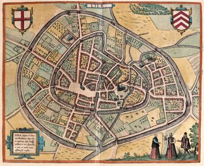 Lier, Belgia - w "Civitates Orbis Terrarum" Georga Brauna, Kolonia 1617 r. autorstwa Georg Braun