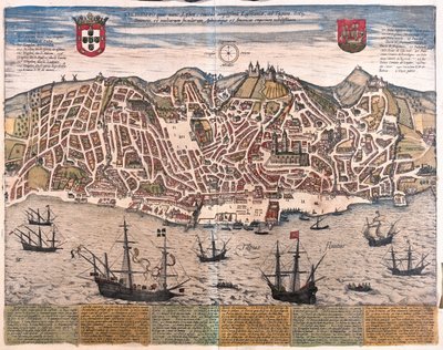 Lizbona, Portugalia - w "Civitates Orbis Terrarum" Georga Brauna, Kolonia 1617 r. autorstwa Georg Braun