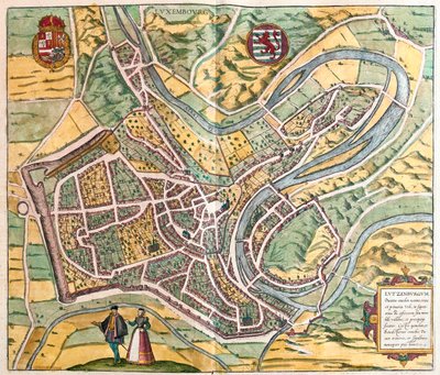 Luxenbourg, w "Civitates Orbis Terrarum" Georga Brauna, Kolonia 1617 r. autorstwa Georg Braun