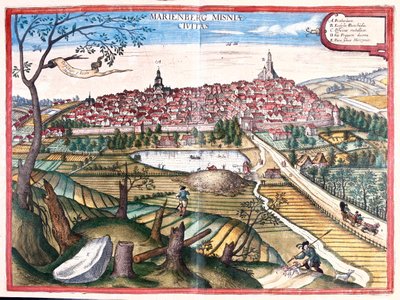 Marienberg, Niemcy - w "Civitates Orbis Terrarum" Georga Brauna, Kolonia 1617 r. autorstwa Georg Braun