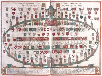Mons , Belgia - w "Civitates Orbis Terrarum" Georga Brauna, Kolonia 1617 r. autorstwa Georg Braun