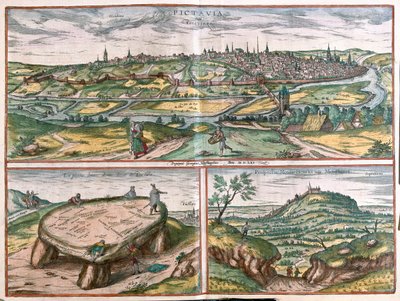 Montpellier, Tours i Poitiers, Francja - w "Civitates Orbis Terrarum" Georga Brauna, Kolonia 1617 r. autorstwa Georg Braun