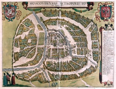 Moskwa, Rosja - w "Civitates Orbis Terrarum" Georga Brauna, Kolonia 1617 r. autorstwa Georg Braun