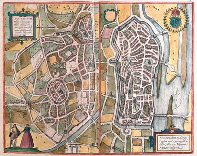 Nevers, Francja, w "Civitates Orbis Terrarum" Georga Brauna, Kolonia 1617 r. autorstwa Georg Braun