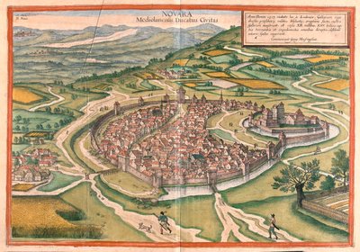 Novara, Włochy - w "Civitates Orbis Terrarum" Georga Brauna, Kolonia 1617 r. autorstwa Georg Braun