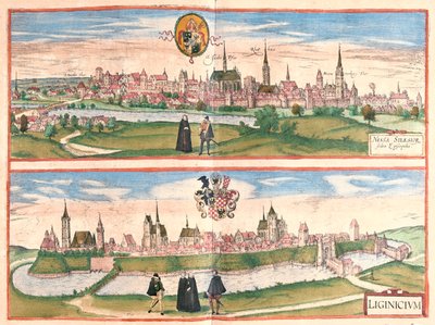 Nysa - Legnica, Polska - w "Civitates Orbis Terrarum" Georga Brauna, Kolonia 1617 r. autorstwa Georg Braun