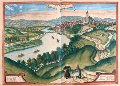 Penig, Niemcy - w "Civitates Orbis Terrarum" Georga Brauna, Kolonia 1617 r. autorstwa Georg Braun
