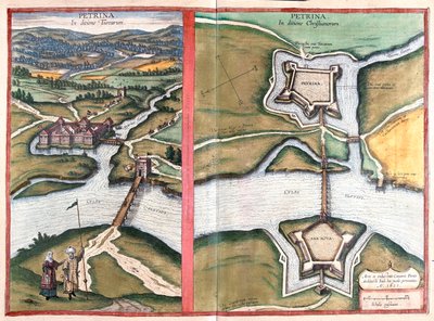 Petrinja, Chorwacja - w "Civitates Orbis Terrarum" Georga Brauna, Kolonia 1617 r. autorstwa Georg Braun