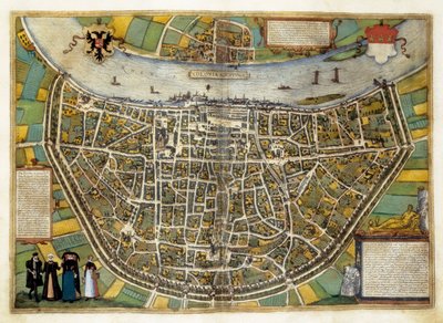 Mapa miasta Burgos w Hiszpanii autorstwa Georg Braun
