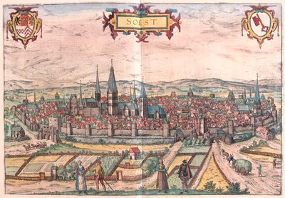 Soest, Niemcy - w "Civitates Orbis Terrarum" Georga Brauna, Kolonia 1617 r. autorstwa Georg Braun