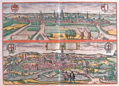 Soest, Warburg, Niemcy - w "Civitates Orbis Terrarum" Georga Brauna, Kolonia 1617 r. autorstwa Georg Braun