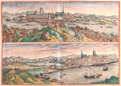 Sztokholm, Szwecja - w "Civitates Orbis Terrarum" Georga Brauna, Kolonia 1617 r. autorstwa Georg Braun