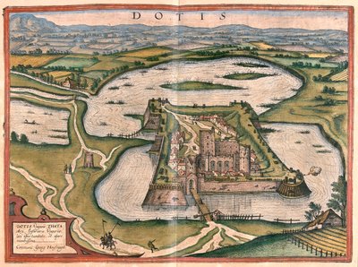 Tata, Węgry - w "Civitates Orbis Terrarum" Georga Brauna, Kolonia 1617 r. autorstwa Georg Braun