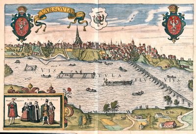 Varsavia, Polska - w "Civitates Orbis Terrarum" Georga Brauna, Kolonia 1617 r. autorstwa Georg Braun