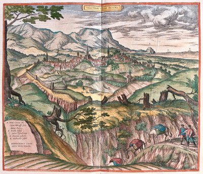 Velletri, Włochy - w "Civitates Orbis Terrarum" Georga Brauna, Kolonia 1617 r. autorstwa Georg Braun