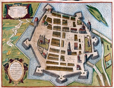 Zamość, Polska - w "Civitates Orbis Terrarum" Georga Brauna, Kolonia 1617 r. autorstwa Georg Braun