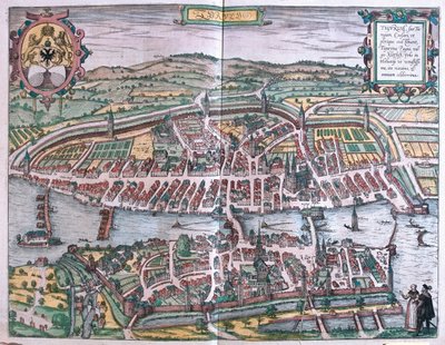 Zurych, Szwajcaria - w "Civitates Orbis Terrarum" Georga Brauna, Kolonia 1617 r. autorstwa Georg Braun