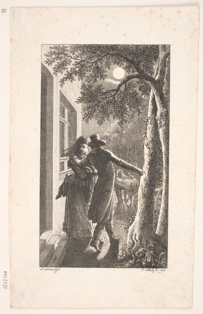 Ilustracja z uprowadzeniem w nocy autorstwa Georg Christian Schule