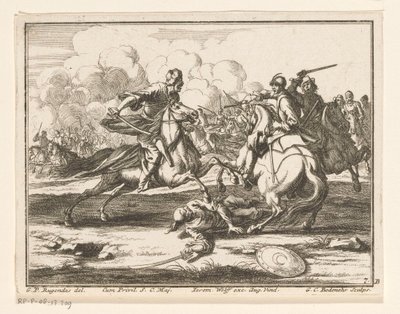 Bitwa jeździecka przeciwko Turkom Jeźdźcy (tytuł serii) autorstwa Georg Conrad Bodenehr