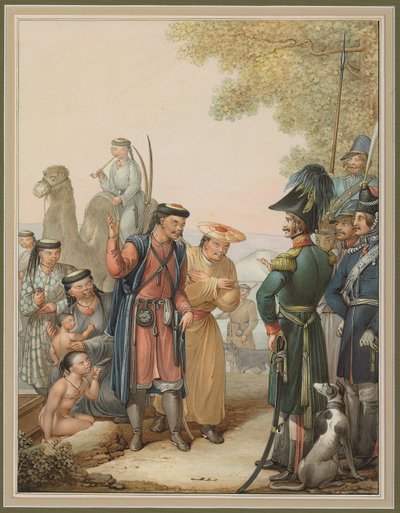 Kozacy i Kałmucy, autorstwa Georg Emanuel Opitz